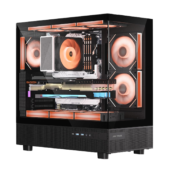 Ant Esports Crystal X6 ATX Mid-Tower Gaming Cabinet with Type-C - Black
